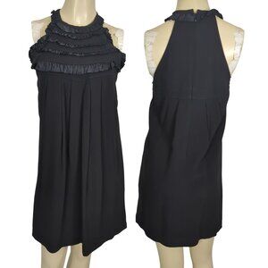 Etro Black Sleeveless Ruffle Yoke Mini Dress